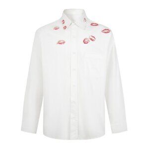 Maison Margiela Sexy Lip Print Long-Sleeve Shirt